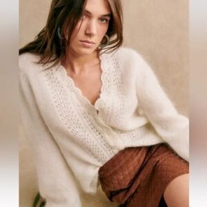 NWT Sezane Angelie Cardigan in Ecru